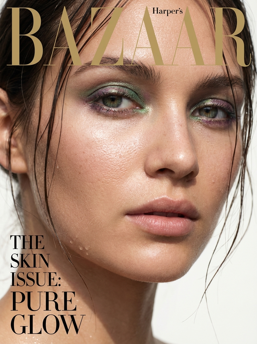 Supermodel close-up beauty editorial