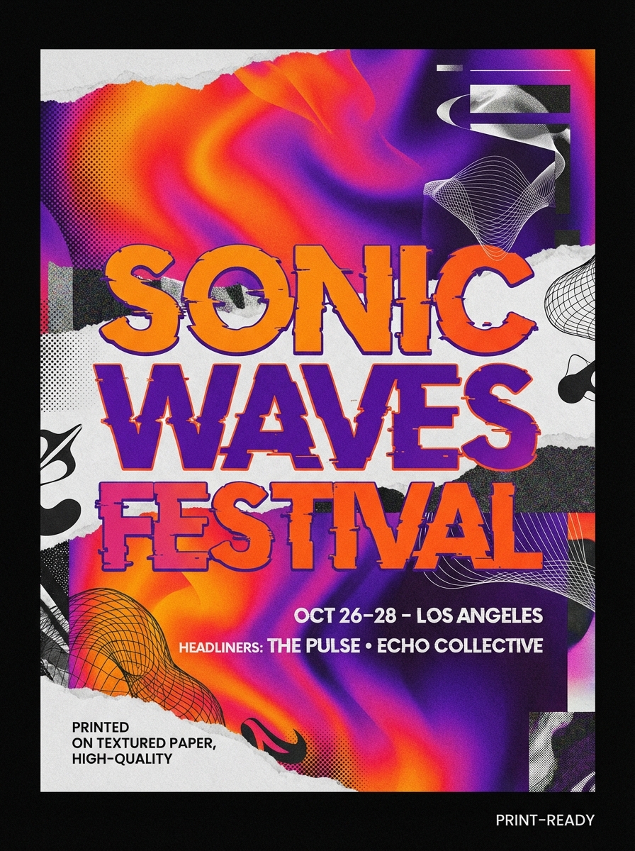 Music festival poster bold typography