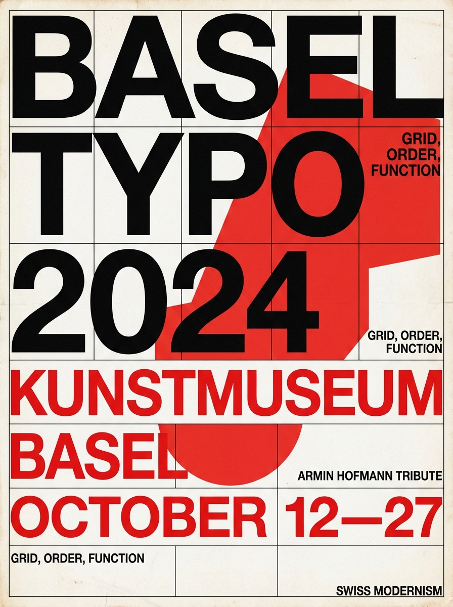 Bold Swiss typographic poster