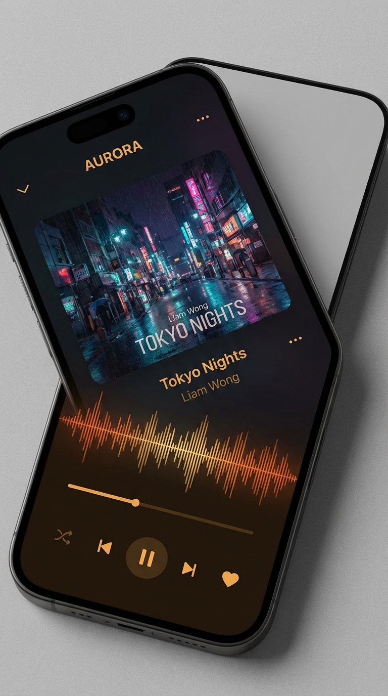 Music app now-playing screen